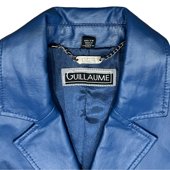 Vintage 100% Leather Jacket Coat With Silver Hardware Hidden Front Pockets Y2K - Picture 7 of 11